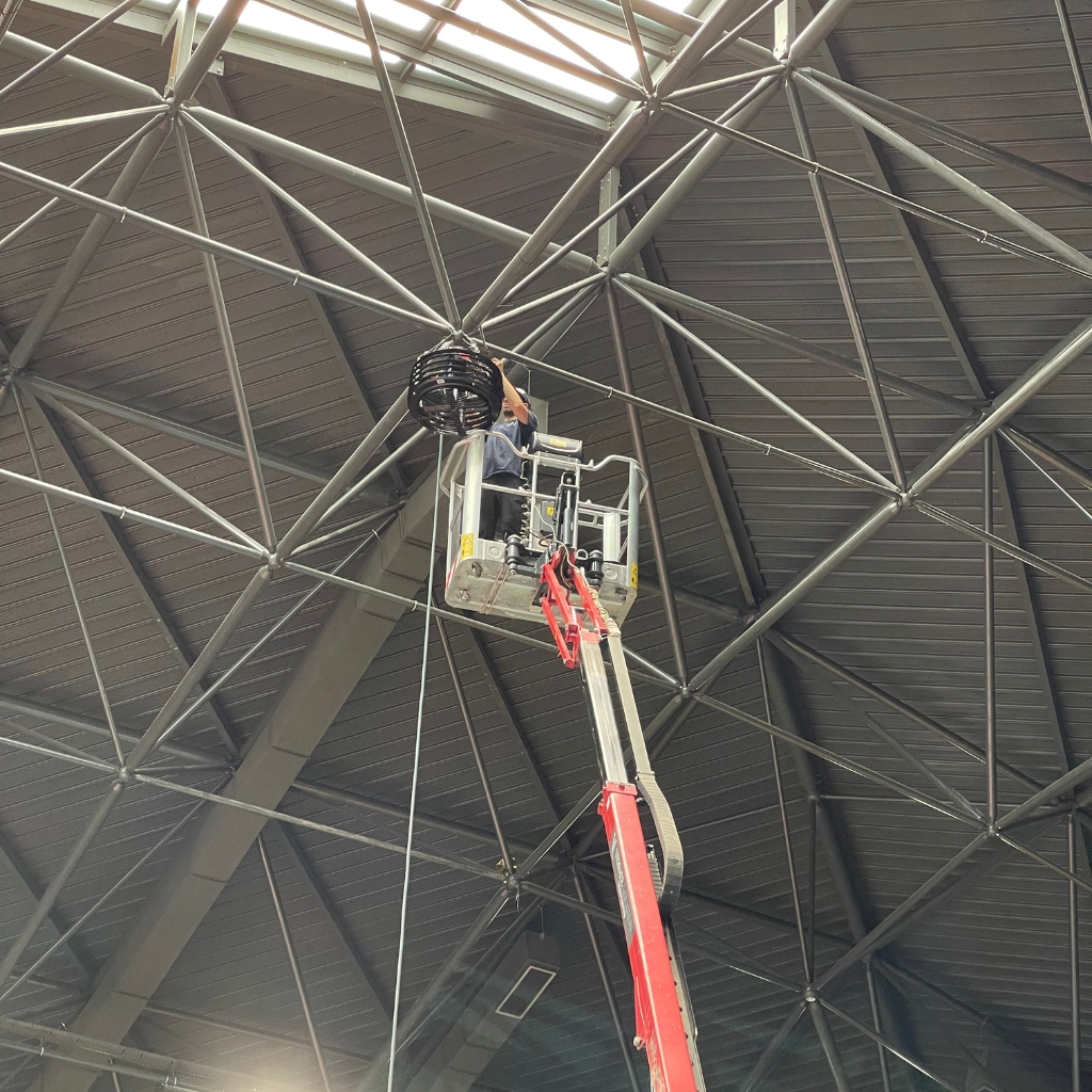 installation destratificateur d'air en nacelle